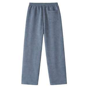 Pantalones de chándal de algodón acanalados lavados de peso pesado para hombre, estilo casual urbano con cordón en la cintura, ropa deportiva de moda - Product Image 4