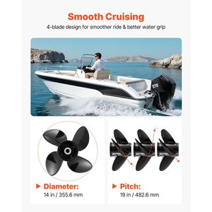 Eliche Marine in Alluminio a 15 Denti per Motori Fuoribordo Mercury/Mariner 135-300 HP, Dimensione 4 3/4" - Product Image 5