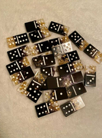 ART INDIEN EXOTIQUE - Jeu de dominos classique double 6 de style amour, fait main et émaillé, coffret cadeau de 28 tuiles en résine avec boîte en bois, logo personnalisé
