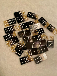 Coffret Cadeau de Dominos Classiques Double Six Faits Main Style Amour, Art Indien Exotique, 28 Tuiles, Boîte en Résine, Étui en Bois, Logo Personnalisé, Divertissement - Product Image 3