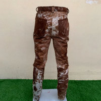 Pantalon en cuir de vachette taille haute pour homme, style décontracté, pantalon d'équitation de qualité, vente en gros à bas prix