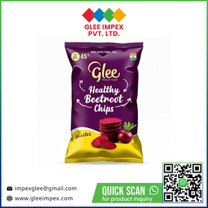 Glee Impex Chips de remolacha horneados, salados y bajos en grasas, 50g |   Snack Vegetal Natural Semiblando |   Empacado con Nitrógeno para Mayor Frescura - Product Image 2