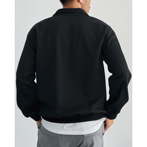 OEM Custom Men's Women's Oversized Half Zip Sweatshirt <b>Mock</b> <b>Neck</b> Plain Cotton Streetwear <b>Top</b> - Product Image 2