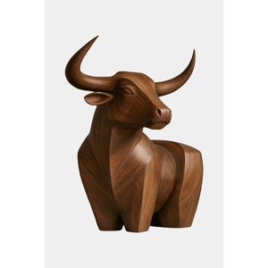 Escultura de Madera Minimalista de RR Enterprises, Adorno Decorativo para Interiores, Origen India - Product Image 4