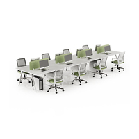 Mobilier moderne de poste de travail de bureau pour 2 personnes Bureau d'ordinateur pour le travail collaboratif Table de poste de travail pour plusieurs personnes