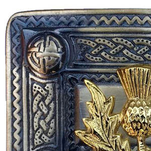 Suministro al por mayor: Hebilla de alta calidad con acabado antiguo y cardo dorado para cinturón celta, accesorios de vestir 2026 - Product Image 3