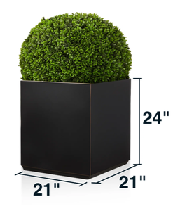 Modern <b>Square</b> Metal Planter Outdoor Garden <b>Plant</b> <b>Pot</b> Powder Coated Black Finish Minimalist Design for Green <b>Plants</b> Large Metal - Product Image 4