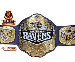 Cinturón de Campeonato de la NFL de los Baltimore Ravens, Talla Adulto, Hecho de Zinc, Cuero PU Personalizado, Equipo de Artes Marciales Unisex - Product Image 2
