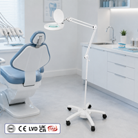 Lampe de sol grossissante LED à 5 dioptries réglables, lampe grossissante pour esthéticienne, salon de beauté, extension de cils, soin des ongles