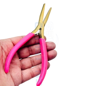 Professional GEMSTONE ENTERPRISES Stainless Steel Gold <b>Flat</b> <b>Nose</b> <b>Plier</b> for Hair Extensions-Durable & Reusable Custom Logo Option - Product Image 4