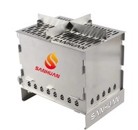 Barbecue portable en acier inoxydable, compact et pliable, pour le camping, la randonnée, les pique-niques et le jardin