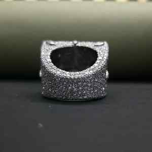 Custom <b>Iced</b> Out JUJU Blue Moissanite Diamond <b>Ring</b> in 925 Silver with Stainless Steel Hip Hop Jewelry Gift for Him - Product Image 5