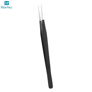 Black Color Lash Tweezers Pack Of 6 Fiber Tip Eyelash Tweezers Stainless Steel Straight And Curved Tip Eyelash Grafted Tweezers - Product Image 5