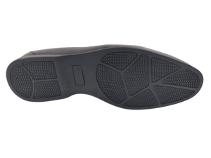 Mocasines Negros de Cuero Genuino con Punta Redonda, Cierre de Hebilla, Suela de Goma Cómoda, para Todas las Temporadas, Color Sólido - Product Image 4