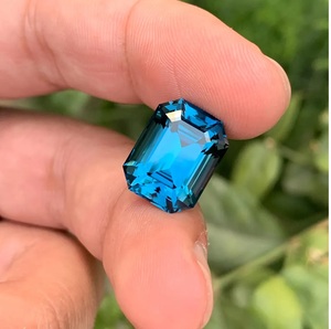 Topacio Azul de Londres Natural Certificado, Corte Esmeralda Octogonal, Gema Suelta, Calidad AAA, Topacio Azul para Fabricación de Joyas - Product Image 3