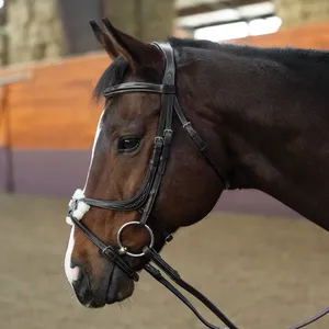 Bridon en cuir brun doux de luxe - Équipement équestre indien de haute qualité et confortable pour courses de chevaux, design personnalisable - Product Image 2