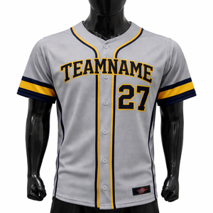 Camiseta de Béisbol de Poliéster de Secado Rápido, Transpirable y que Absorbe la Humedad, Talla Grande, Uniforme de Equipo Personalizado con Botones, Venta al Por Mayor OEM - Product Image 1