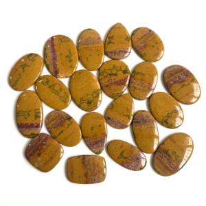 Cabochon en jaspe océanique jaune naturel, pierre précieuse brute, jaspe poli, cabochons lisses pour la fabrication de bijoux, pendentif, bague - Product Image 6