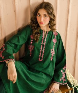 Green Embroidered Cotton Salwar Kameez Set Women Traditional Loose Fit <b>Ankle</b>-Length Casual Wear India Pakistan Style - Product Image 2