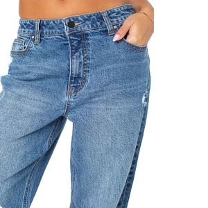 Best Quality Women's Mid <b>Waist</b> Pencil Pants Button Zipper Eco-Friendly Breathable <b>Jeans</b> Trouser for Winter - Product Image 6