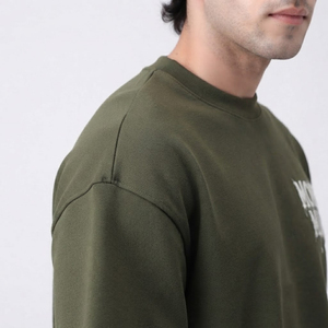 Camiseta Extra Grande Verde Oliva para Hombre, Manga Corta, Informal, de Algodón, Cuello Redondo - Product Image 5