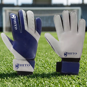 Gants de gardien de but de football en latex allemand gaufré blanc et bleu, design personnalisé de qualité supérieure, sangle en latex allemand 4 mm, effet négatif - Product Image 6