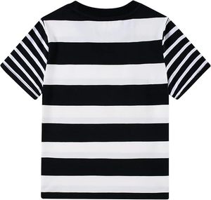 Camiseta de Algodón de Punto a Rayas Sostenible, Tejido Reciclado Suave de Lujo, Rayas Verticales, Camiseta Casual para Hombre, Precio de Fábrica - Product Image 2