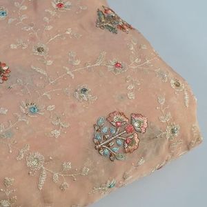Luxury Heavy Weight Embroidered <b>Sequin</b> Fabric Wave Design Mesh Lace <b>Material</b> For Bridal Wedding Evening Gown Couture Fashion App - Product Image 2