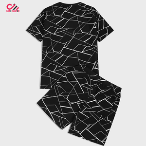 Ensemble personnalisable pour homme, style streetwear estival, t-shirt classique respirant avec impression par sublimation et short assorti pour un look décontracté - Product Image 1