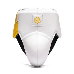 OEM Top Quality White Yellow Cowhide Leather Boxing Complete Set Durable <b>Training</b> <b>Head</b> Gear and Goin Guard Boxing Gloves - Product Image 4