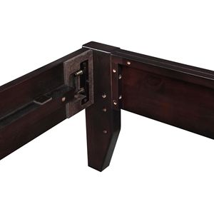 Letto matrimoniale con piattaforma in finitura Cappuccino, struttura in legno artigianale dal design elegante - Product Image 6