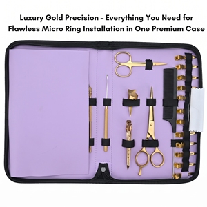 Kit de Instalación de Extensiones de Cabello para Salón con Alicates de Microperlas, Herramienta Aplicadora, Pinzas de Seccionamiento y Tijeras de Peluquería - Product Image 3
