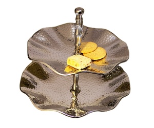 Soporte de fruta martillada de moda, superventas, soporte de pastel de Metal en aluminio, chapado en cobre, platos para servir pasteles, herramientas de Decoración de cocina - Product Image 1
