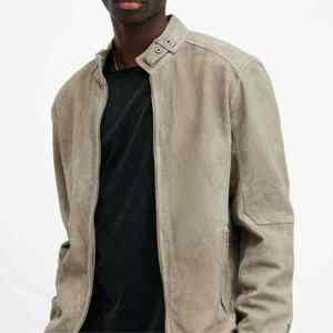Premium Men's <b>Suede</b> Leather <b>Jacket</b> Casual Stand Collar Slim Fit Vintage <b>Biker</b> Coat Wholesale OEM Custom Apparel Manufacturer - Product Image 5