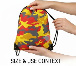 Camouflage Drawstring <b>Backpack</b> 100% Polyester Daily Use Sportswear Drawstring Bags Unisex <b>Large</b> Capacity Drawstring Bags - Product Image 3
