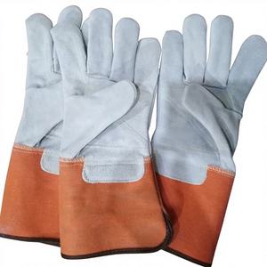 ถุงมือทำงานหนังวัวแท้แบบกำหนดเอง ราคาถูก ปลายแขนตรง 12 นิ้ว กันลื่น ทนทาน ด้านหลังบุผ้าฝ้าย - Product Image 1