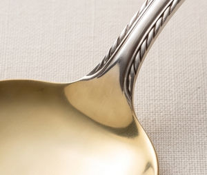 Classic <b>Gold</b> Plated Serving <b>Spoon</b> With Long Handle Mirror Finish Durable Metal Utensil For Wedding Occasions - Product Image 2