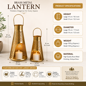 Vintage Decorative Metal <b>Lantern</b> Candle Holder Set Rustic <b>Hurricane</b> <b>Lanterns</b> For Living Room Patio Decoration - Product Image 5