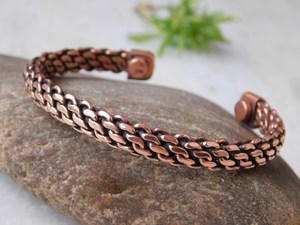 Braided Copper <b>Bangle</b> <b>Bracelet</b>: Handmade Open Cuff Jewelry - Product Image 6