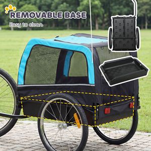 Rimorchio per Bicicletta per Cani con Ruote da 20 Pollici, Sgancio Rapido e Bandiera Riflettente - Carrello per Animali Domestici - Product Image 4
