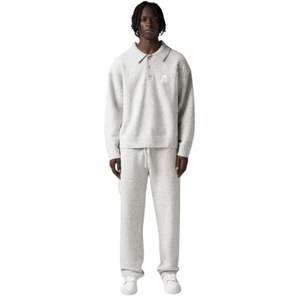 Suéter Polo de Punto para Hombre, Manga Larga, Gris Jaspeado, Textura Suave, Cuello con Botones, Estilo Casual, Invierno, Mezcla de Algodón, OEM - Product Image 6