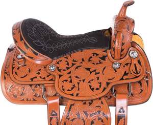 Silla de Montar Western de Cuero Premium, Cómoda para Montar a Caballo en Ranchos y Senderos, Estilo Vaquero - Product Image 3
