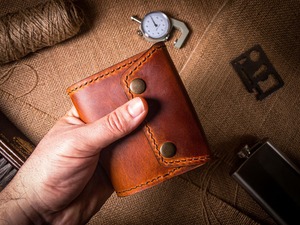 Durable Genuine Leather Tri Fold <b>Wallet</b> <b>Men</b> Custom Logo Real Cowhide <b>Card</b> Holder Slim Compact Pocket Purse LTW-0121 - Product Image 4