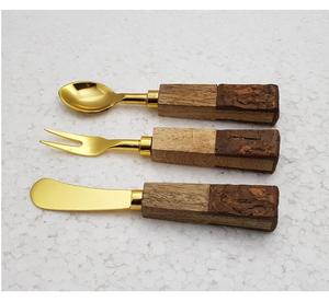 New Style Stainless Steel Flatware Cutlery <b>Set</b> Resin and Wood Handle and High Quality and Customized Logo Home Used Cutlery <b>Set</b> - Product Image 1