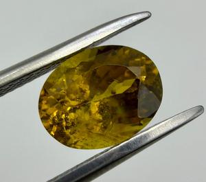 Pierre précieuse naturelle Chrysoberyl, taille ovale, pierre brute, véritable jaune-vert, pour la fabrication de bijoux, bague, pendentif, cadeau pour collectionneur - Product Image 3