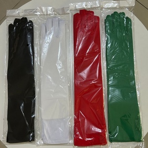 Gants longs de performance en satin uni, élégants, extensibles, de 45 cm, avec plumes de poulet, pour la plage - Product Image 5