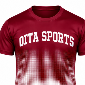 Maroon and <b>White</b> Gradient Sublimation T <b>Shirt</b> <b>Men</b> <b>Short</b> <b>Sleeve</b> Crew Neck Custom Printed Sports Training Performance Athletic - Product Image 3