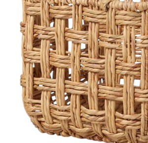 Wholesale Natural Open Grid Water Hyacinth <b>Basket</b> Square Laundry <b>Hamper</b> Handcrafted Storage Container with Handles - Product Image 4