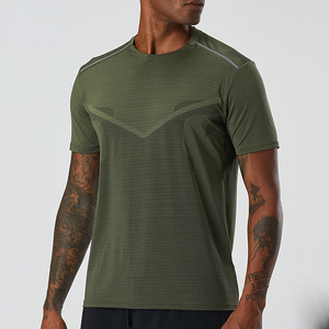Wholesale Polyester <b>Men's</b> <b>Compression</b> Gym T-<b>Shirts</b> Casual Sports Running Sportswear Knitted Fabric Muscle Design Fitness Top - Product Image 2