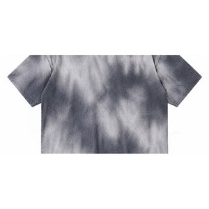 Camiseta de Manga Corta con Cuello Redondo y Estampado Tie-Dye para Hombre, Corte Regular, Tejido Informal, Diseño con Patrón Azul y Negro - Product Image 4